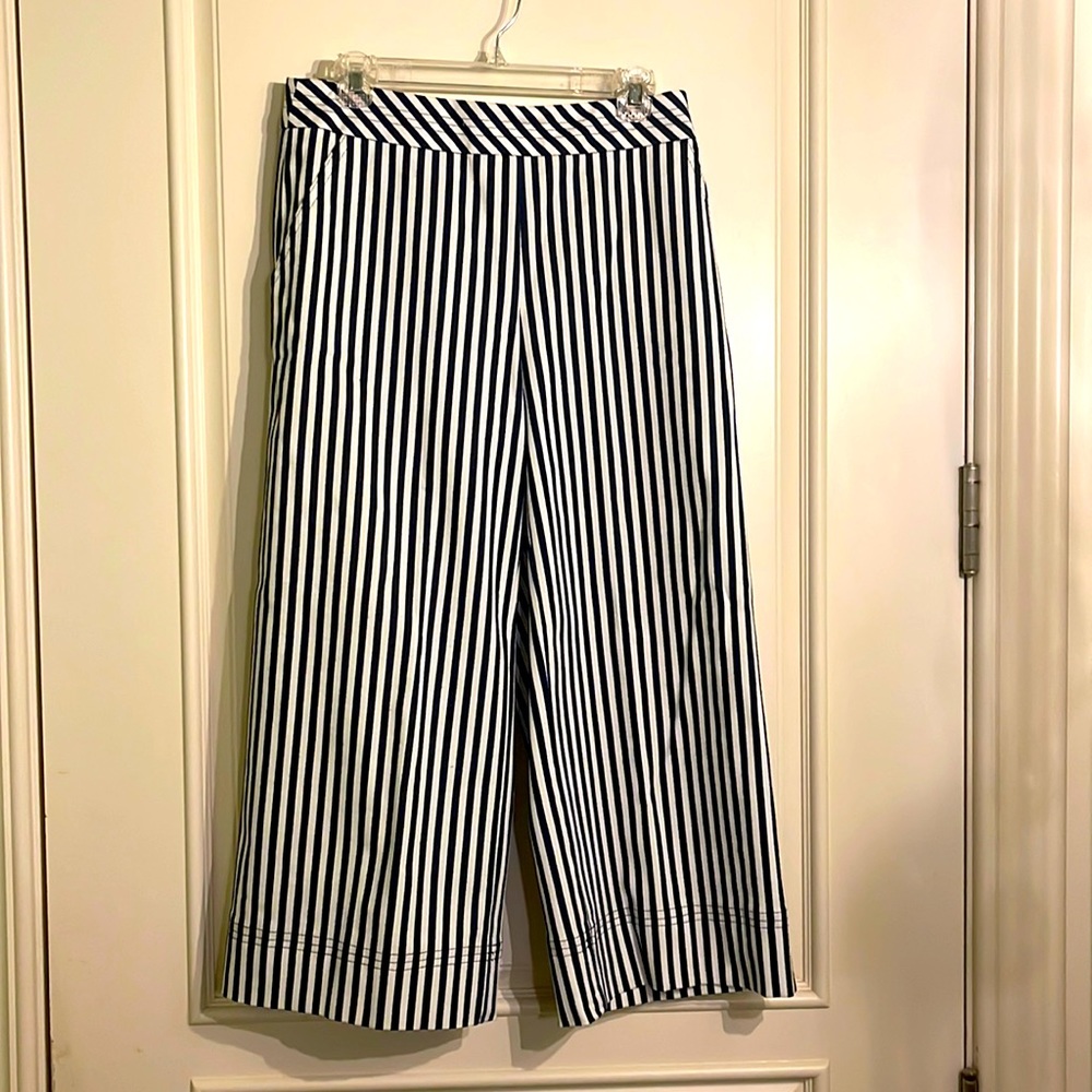 Trina Turk Wide Leg navy/white cropped pant
